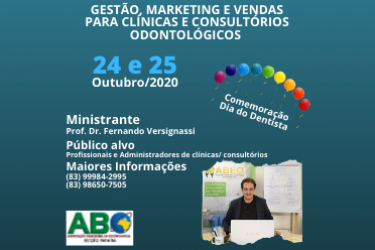 CURSO GESTÃO, MARKETING E VENDAS PARA CLÍNICAS E CONSULTÓRIOS ODONTOLÓGICOS